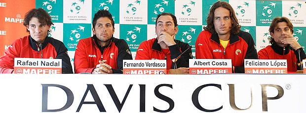 Nadal Verdasco Lopez Costa Ferrer Espanha Copa Davis tênis (Foto: Agência Reuters)