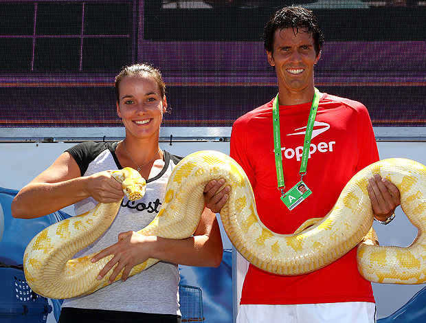 Jarmila Groth Juan Ignacio Chela tênis Miami cobra (Foto: Getty Images)