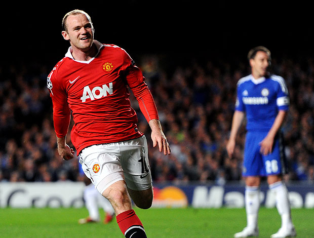 Rooney comemora gol do Manchester United contra o Chelsea (Foto: Getty Images)