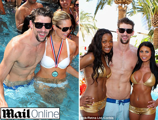 Michael Phelps durante festa  (Foto: Reprodução / Mail Online)