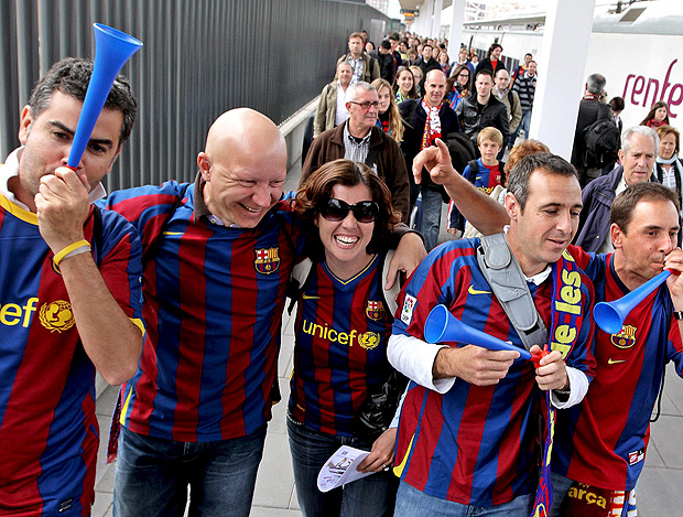 torcida barcelona final copa do rei (Foto: agência EFE)