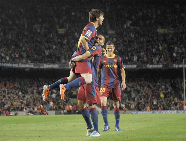 Comemoração do Messi Barcelona (Foto: Getty Image)