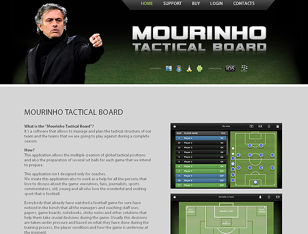 Mourinho site com táticas de jogo (Foto: Reprodução)