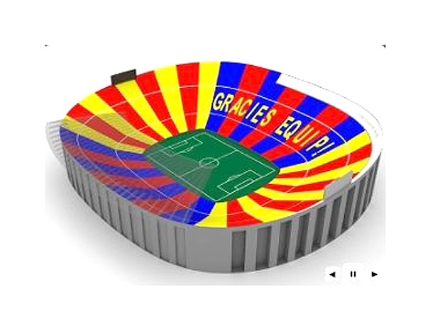 mosaico da torcida do Barcelona para o jogo contra o Real Madrid (Foto: Divulgação)