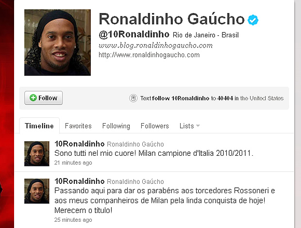 ronaldinho gaucho twitter (Foto: Reprodução/Twitter)