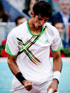 thomaz bellucci x Novak Djokovic tênis maters de madri (Foto: EFE)