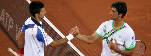 thomaz bellucci x Novak Djokovic tênis maters de madri (Foto: Getty Images)