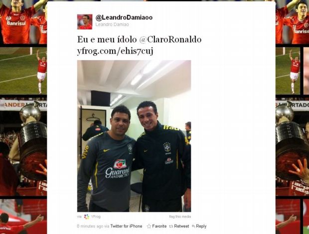 Leandro Damião e Ronaldo no Twitter (Foto: Reprodução/Twitter)