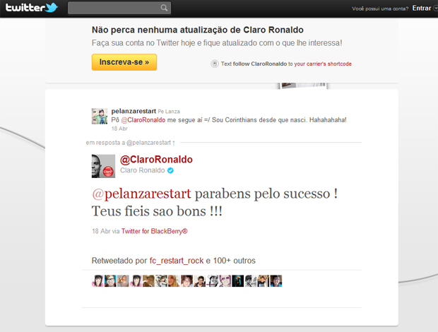 Twitter Ronaldo (Foto: Reprodução / Twitter)