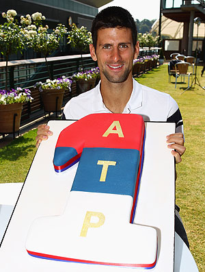 Novak Djokovic comemora primeiro lugar do ranking (Foto: Getty Images)