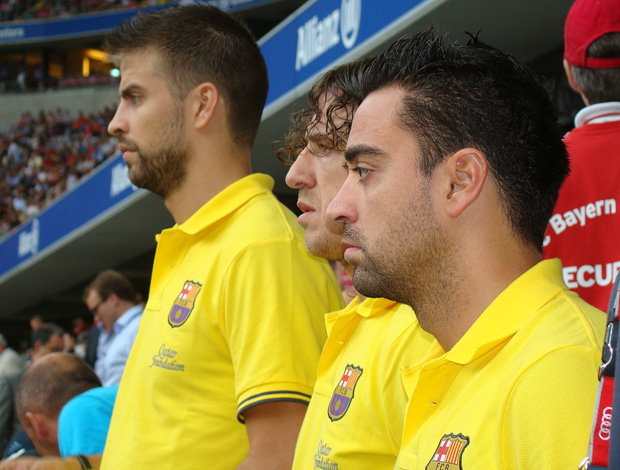 barcelona x internacional Puyol, Xavi e Piqué  (Foto: Felipe Rocha/Globoesporte.com)