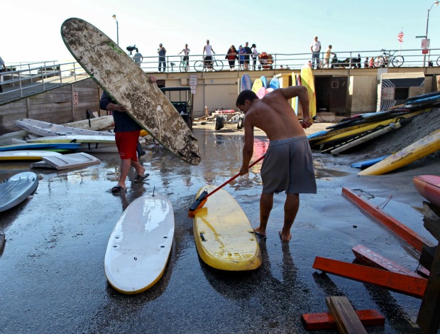 surfe Long Beach Long Island furacão (Foto: AP)