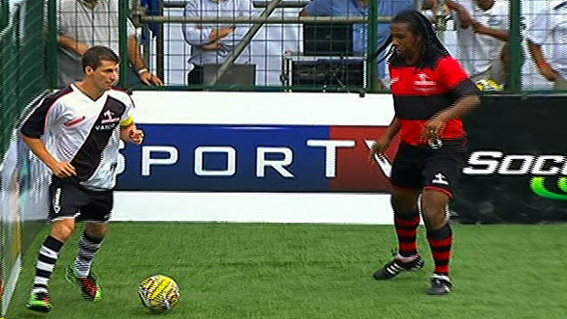 Vasco x Flamengo, pela semifinal do showbol (Foto: Reprodução SporTV)