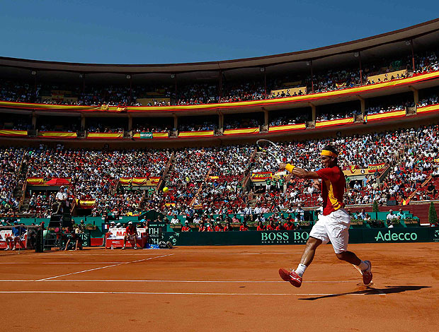 Nadal na partida contra Richard Gasquet na Copa Davis (Foto: Reuters)