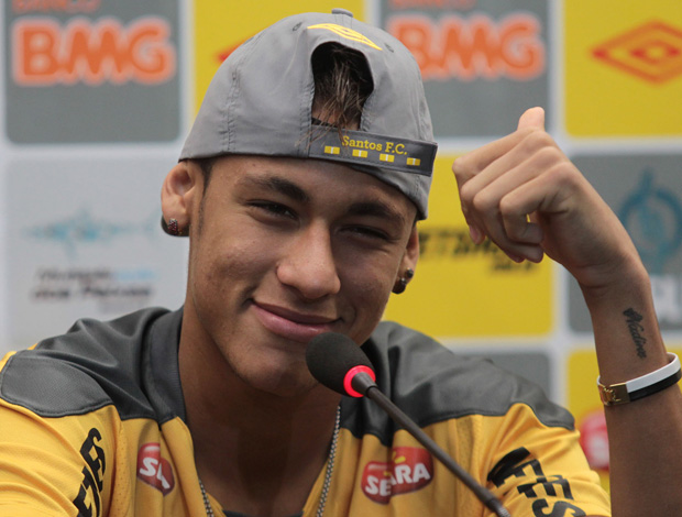 Neymar em coletiva no Santos (Foto: Clayton de Souza/Agência Estado)