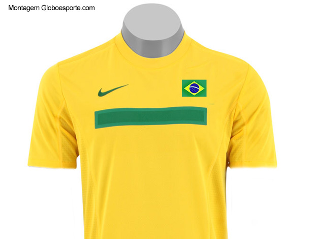 montagem camisa Brasil bandeira (Foto: Editoria de Arte / GLOBOESPORTE.COM)