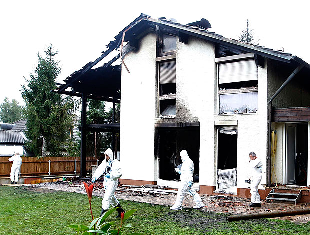 casa do zagueiro Breno após incêndio (Foto: Reuters)