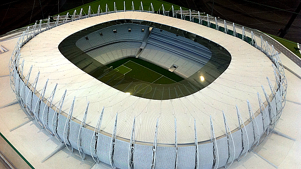 Maquete da Arena Castelão (Foto: Diego Morais / Globoesporte.com)