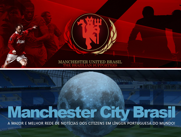 Montagem - Banner Site - Manchester United e Manchester City (Foto: Reprodução)
