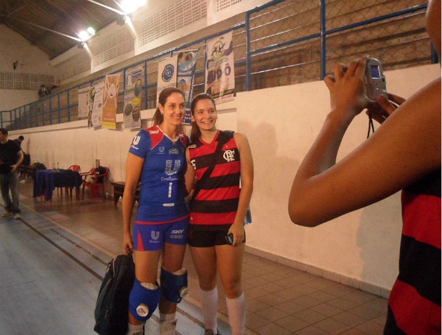 Danna e Fernanda Venturini vôlei Flamengo x Rio de Janeiro (Foto: Leo Velasco/GLOBOESPORTE.COM)