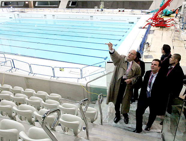 Prefeito Eduardo Paes visita o Parque Olímpico em Londres (Foto: Beth Santos / Divulgação)