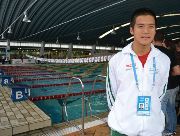 Japonês Jun Kuboyama natação Olimpíadas Escolares 15 a 17 anos Curitiba (Foto: Ana Carolina Fontes / Globoesporte.com)