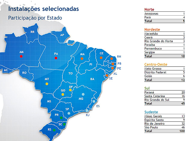 mapa das instalações selecionadas para Rio 2016 (Foto: Divulgação / COB)