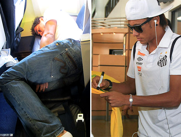 Ganso Neymar voo Santos Bolívia (Foto: Editoria de Arte / GLOBOESPORTE.COM)