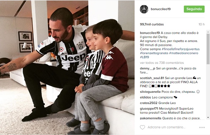 BLOG: Antes de clássico, Bonucci posta foto e mostra que filho torce para o... Torino!