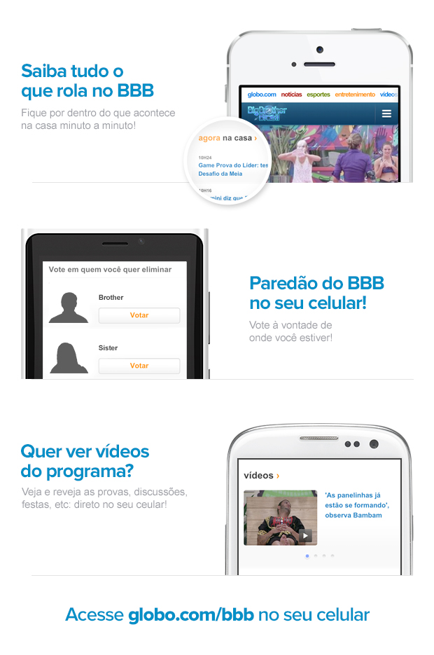 Navegue pelo site do BBB13 com seu aparelho celular (Foto: BBB / TV Globo)