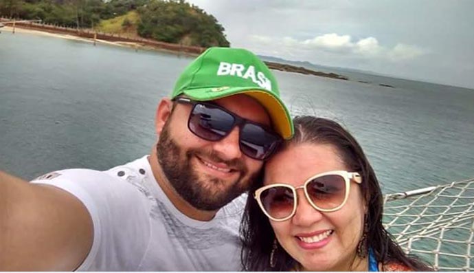 Franselma e Átila visitaram a praia de Salvador-BA