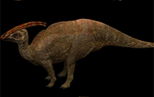 Parasaurolophus: a crista desse dino emitia sons (Morde &amp; 
Assopra/ TV Globo)
