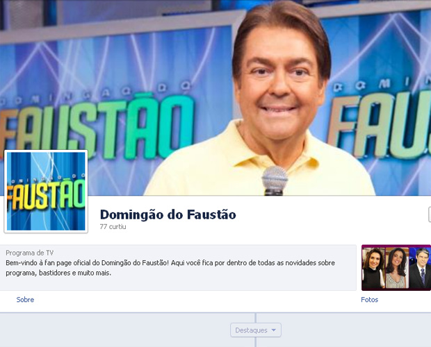 Curta a fan page do Domingão e receba notícias do programa (Foto: Domingão do Faustão / TV Globo)