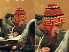 Justin Bieber vai a restaurante argentino usando gorro peruano
