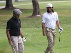 Rodrigo Lombardi e Humberto Martins jogam golfe, no Rio