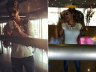 Adriana e Rodrigão se esbarram em aeroporto e dão beijinho pelo vidro
