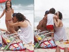 Dia de sol inspira beijo apaixonado entre Guilherme Fontes e mulher