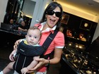 Mylla Christie vai com o filhinho de quatro meses a festa em São Paulo