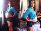 Leandra Leal aparece com barrigão de grávida (de mentirinha!) no Twitter