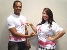 Priscila Pires e Rocco Pitanga promovem campanha contra câncer 