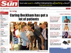 David Beckham beija criança em visita a hospital infantil, na Austrália