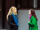Leighton Meester e Blake Lively gravam cenas de 'Gossip Girl' em NY