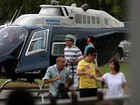 Marcelo Serrado e Eri Johnson pegam Helicóptero para ir a Angra