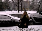 Susana Werner posta no Twitter fotos em meio a neve de Milão