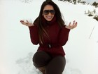 Vice do Miss Bumbum posa na neve em viagem pela Turquia
