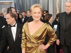 Meryl Streep usa vestido douradão no Oscar
