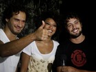 Paulo Rocha, Sheron Menezzes e Rafael Cardoso em noite fashion