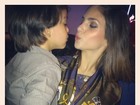 Carol Celico faz bico com o filho: 'Herança bendita!'