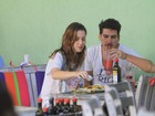 Nathalia Dill curte almocinho light com o namorado no Rio
