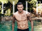 Beckham posa sem camisa para primeira capa masculina da 'Elle'